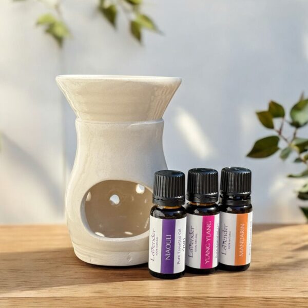 מבער שמנים אתריים מקרמיקה עם שמנים אתריים