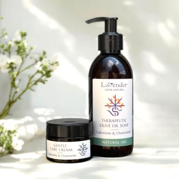 סט לטיפול טבעי באסטמה של העור עם קרם טיפולי וסבון טיפולי